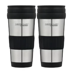 Thermos THERMOcafe Glass & Silicone Travel Tumbler 420ml 2 Pack