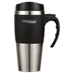 Thermos Stainless Steel Travel Mug Black Trim 450ml