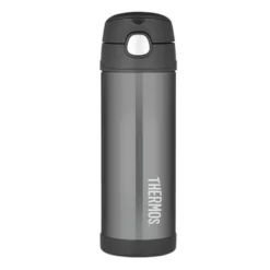 Thermos FUNtainer 470ml Water Bottle Stainless Steel Vacuum Insulated Charcoal