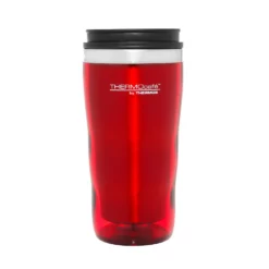 Thermos Stainless Steel Inner, Plastic Outer Travel Tumbler Red 470ml