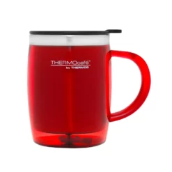 Thermos Stainless Steel Inner, Plastic Outer Desk Mug Red 450ml