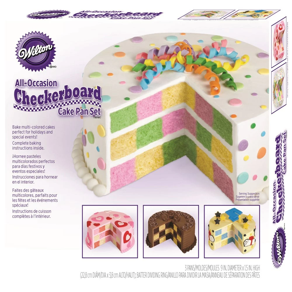 Wilton Checkerboard Cake Pan Set 4 Wilton Checkerboard Cake Pan Set - Image 2