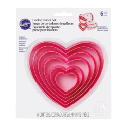 Wilton 6 Piece Nesting Heart Cookie Cutter Set Pink -Cookware Shop ZOR W2304115 2